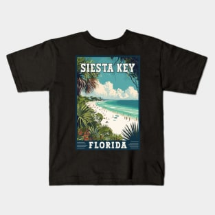 Siesta Key Florida Tropical Paradise Travel Art Kids T-Shirt